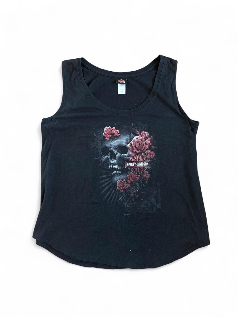 Harley-Davidson Skull & Roses Graphic Tank Top Size XL